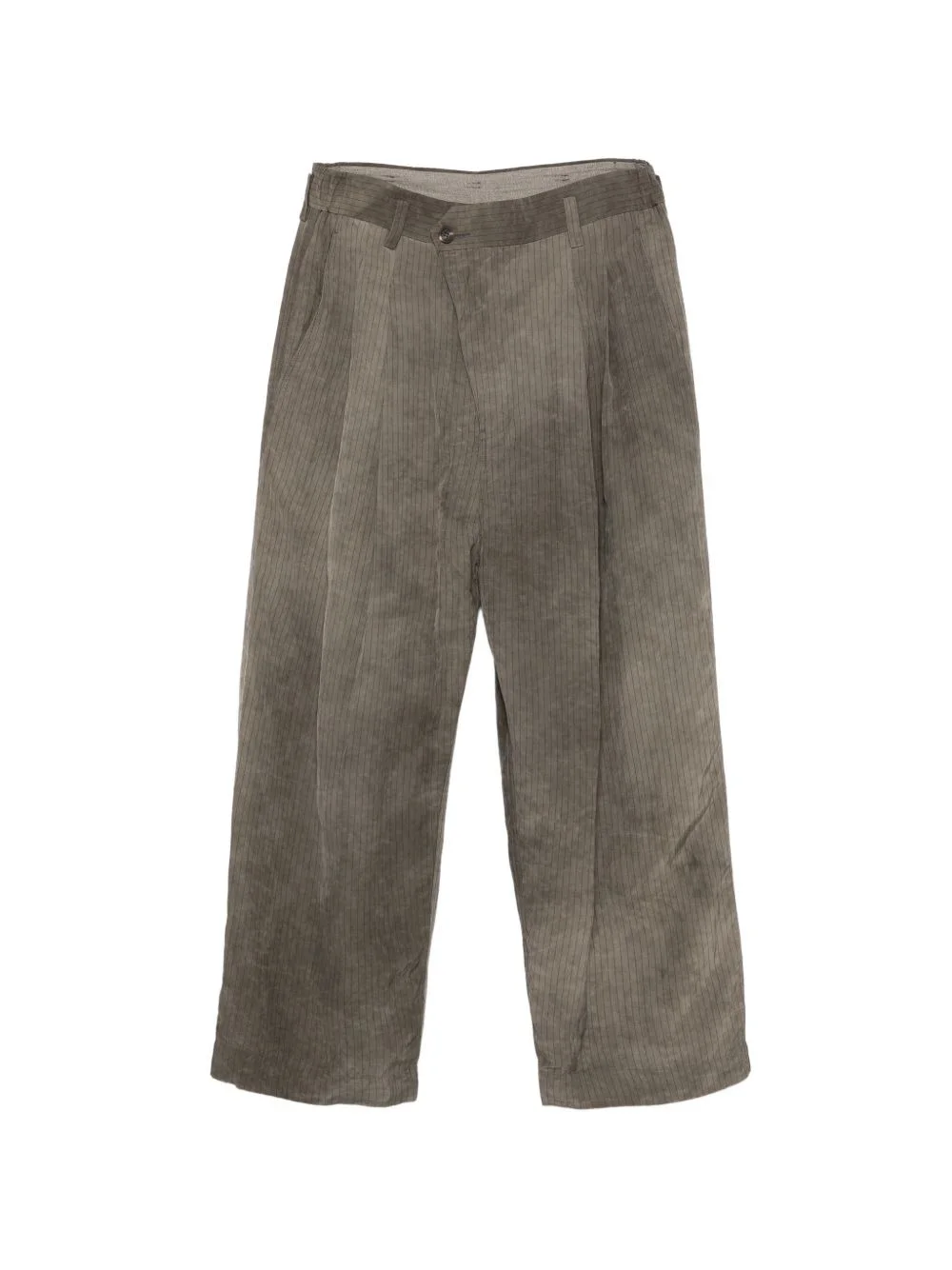 pinstriped pleated trousers - 1