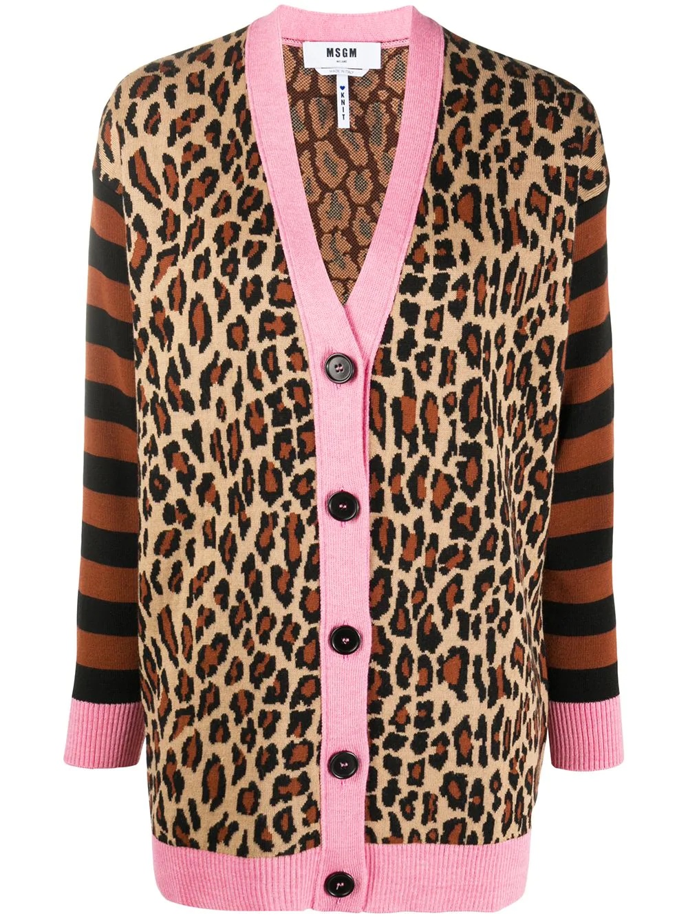 leopard-print cardigan - 1