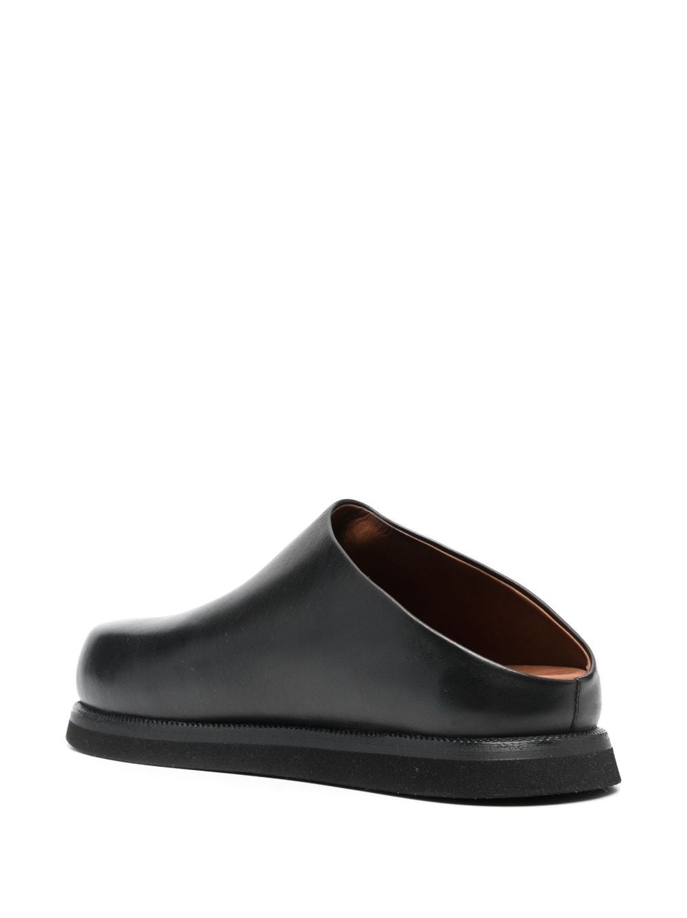 round-toe leather mules - 3