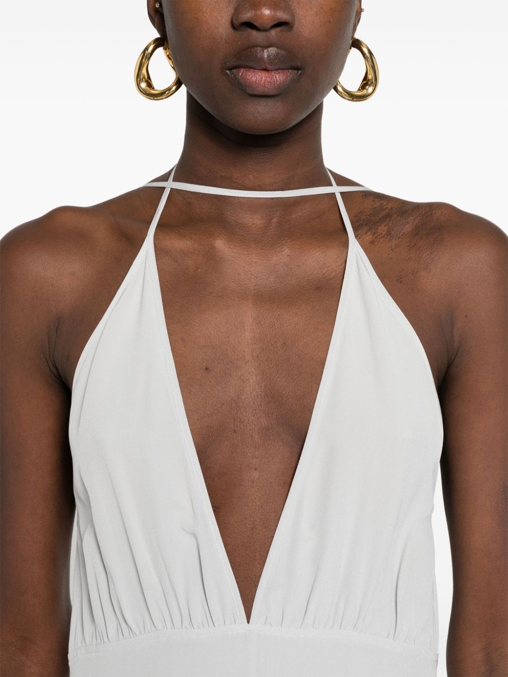 halterneck silk dress - 5