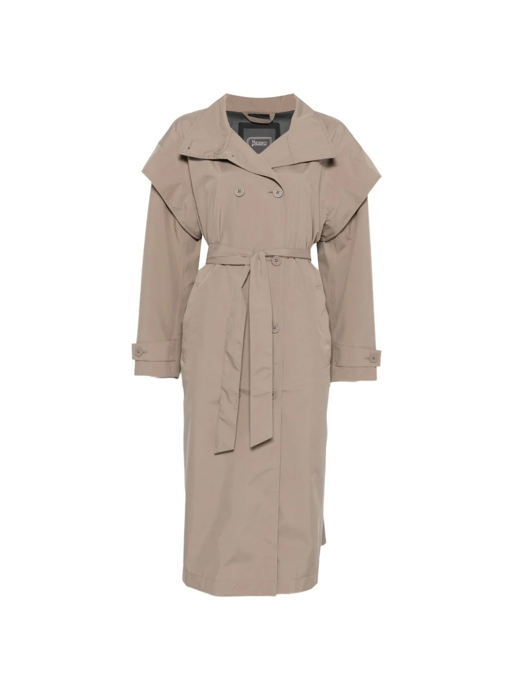 double-breasted belted coat - 1