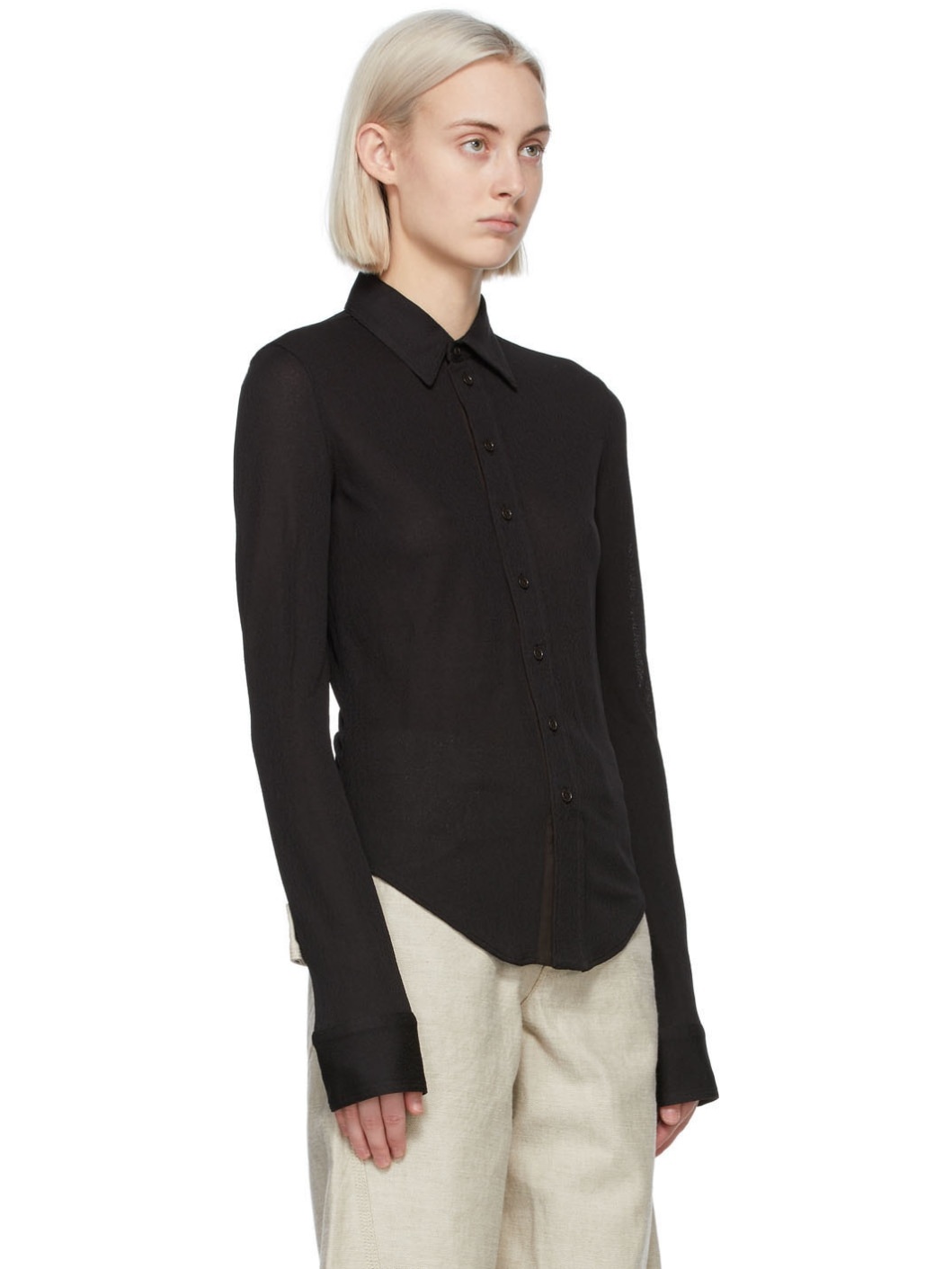 Brown Viscose Shirt - 2