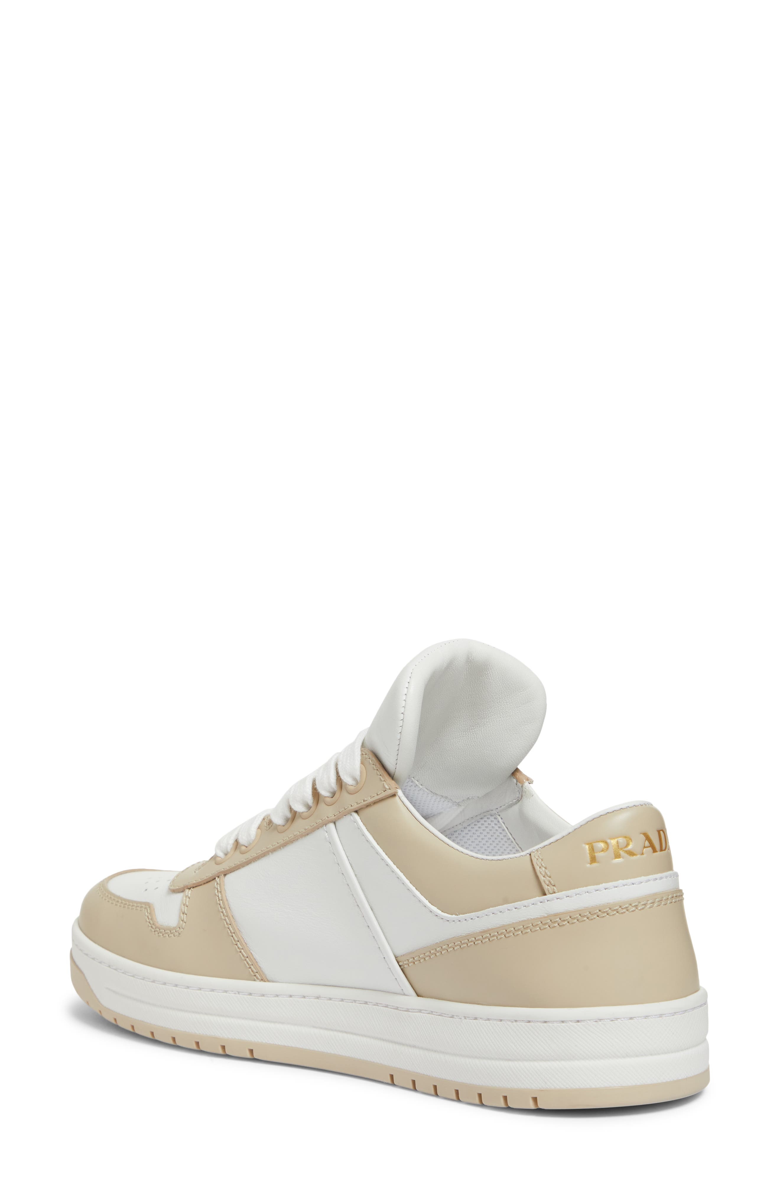 Prada Downtown Logo Low Top Sneaker in Bianco/Deserto at Nordstrom - 2