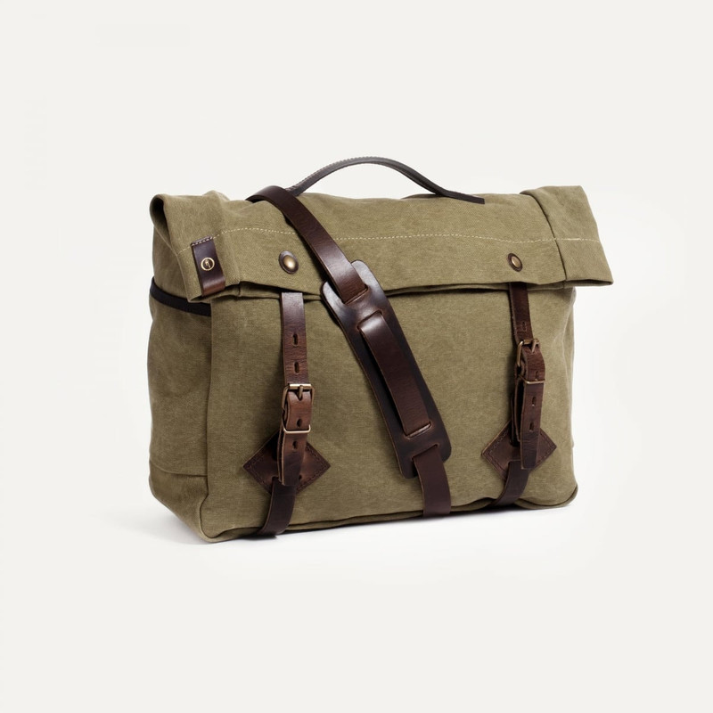 Bleu de Chauffe GASTON MUSETTE SATCHEL BAG  -  KHAKI US STONEWASHED outlook
