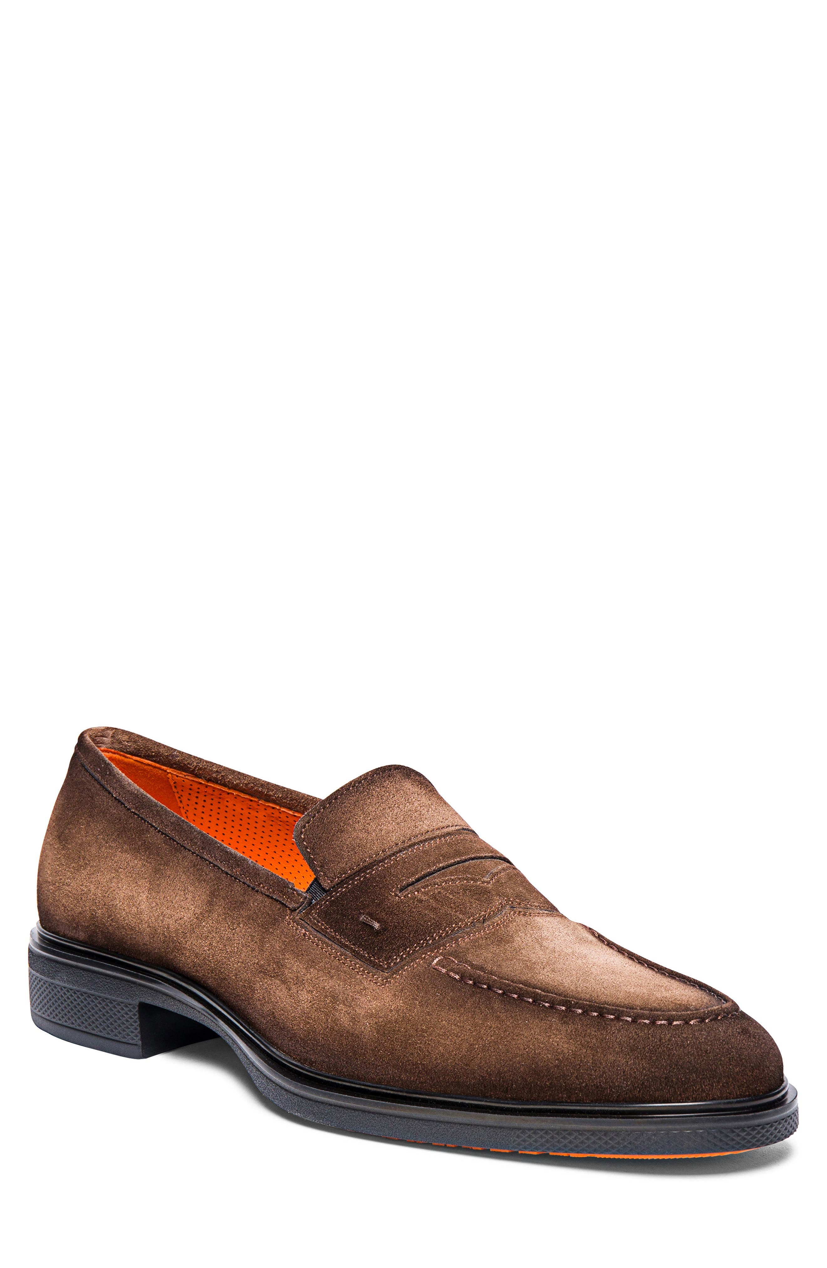 Santoni Easy Penny Loafer in Brown at Nordstrom - 1