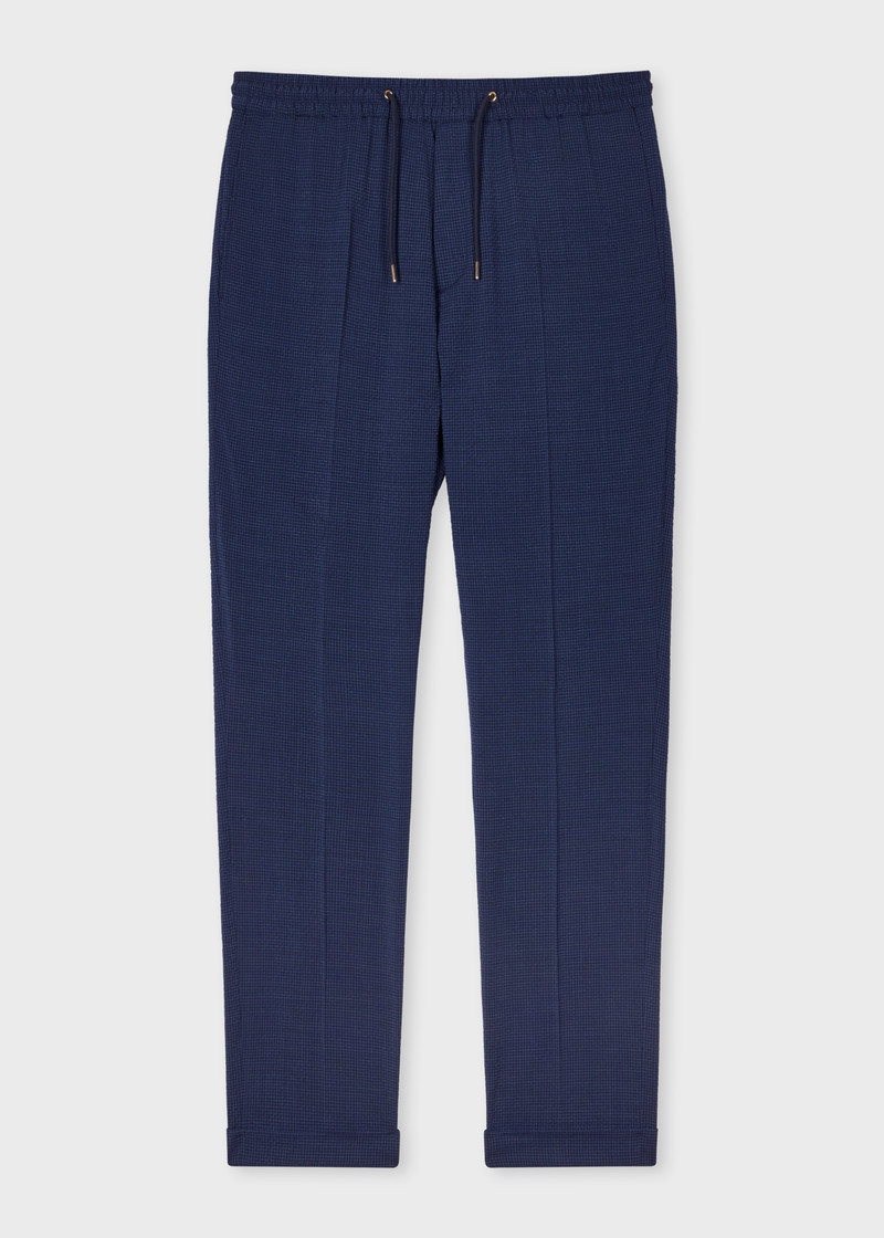 Navy Check Stretch-Wool Seersucker Co-Ord 5