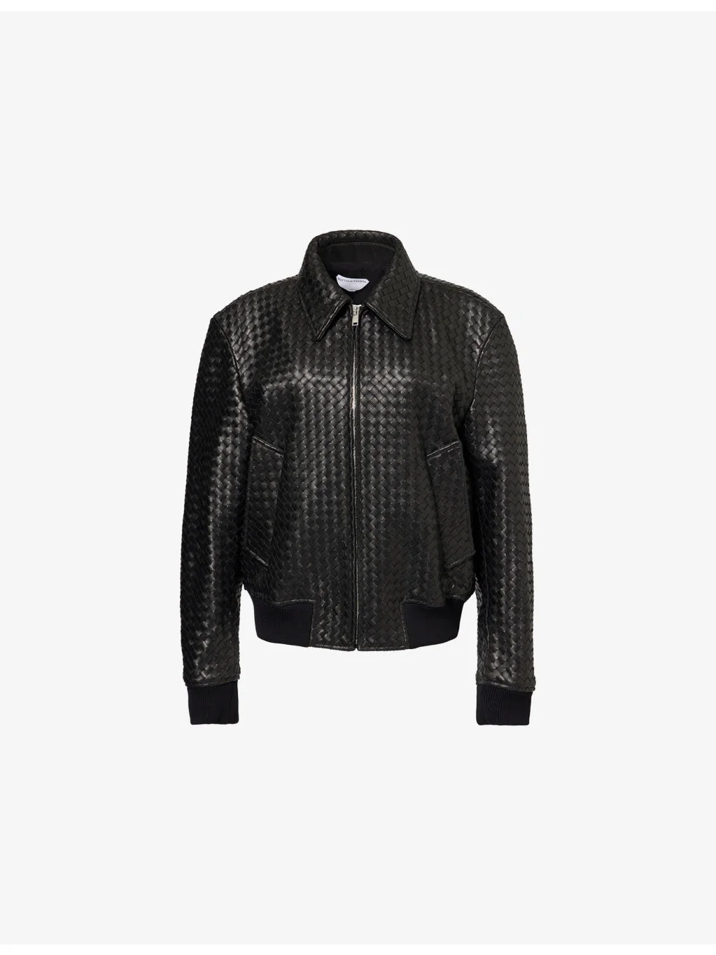 Intrecciato Leather Bomber Jacket - 1