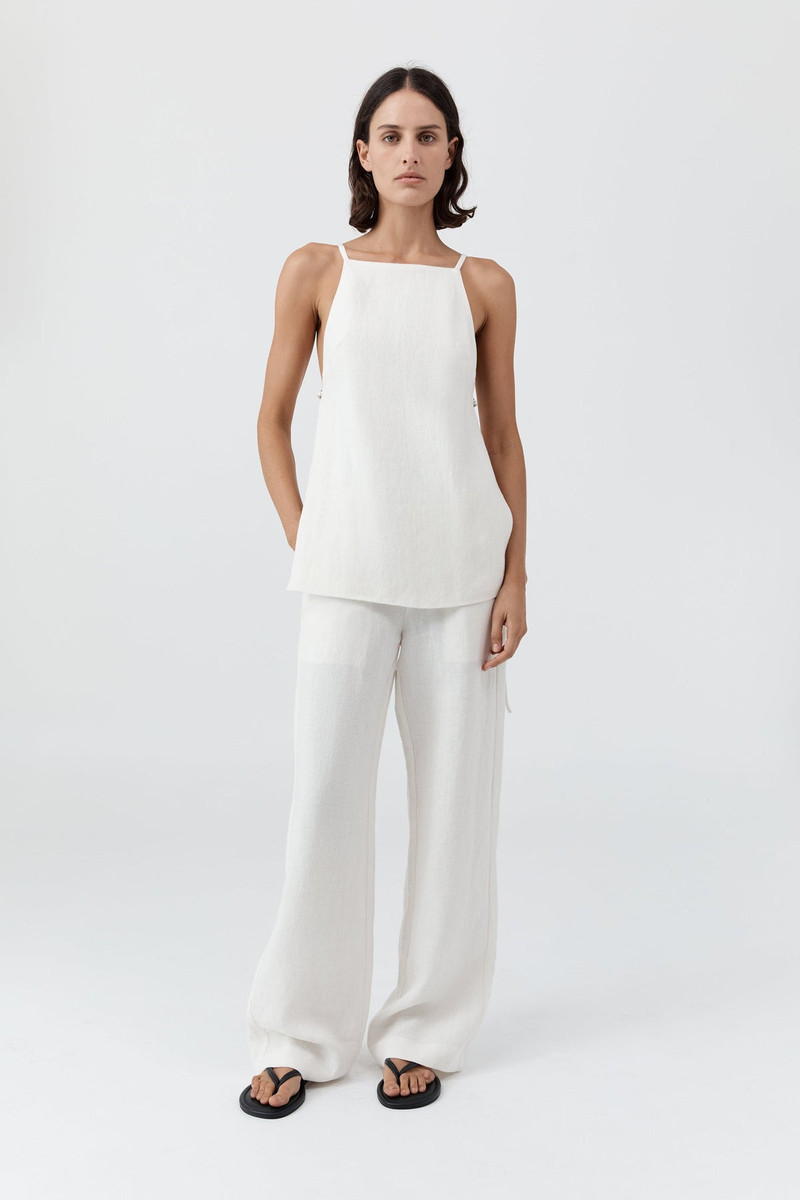 Belted Side Detail Top - Off White 1