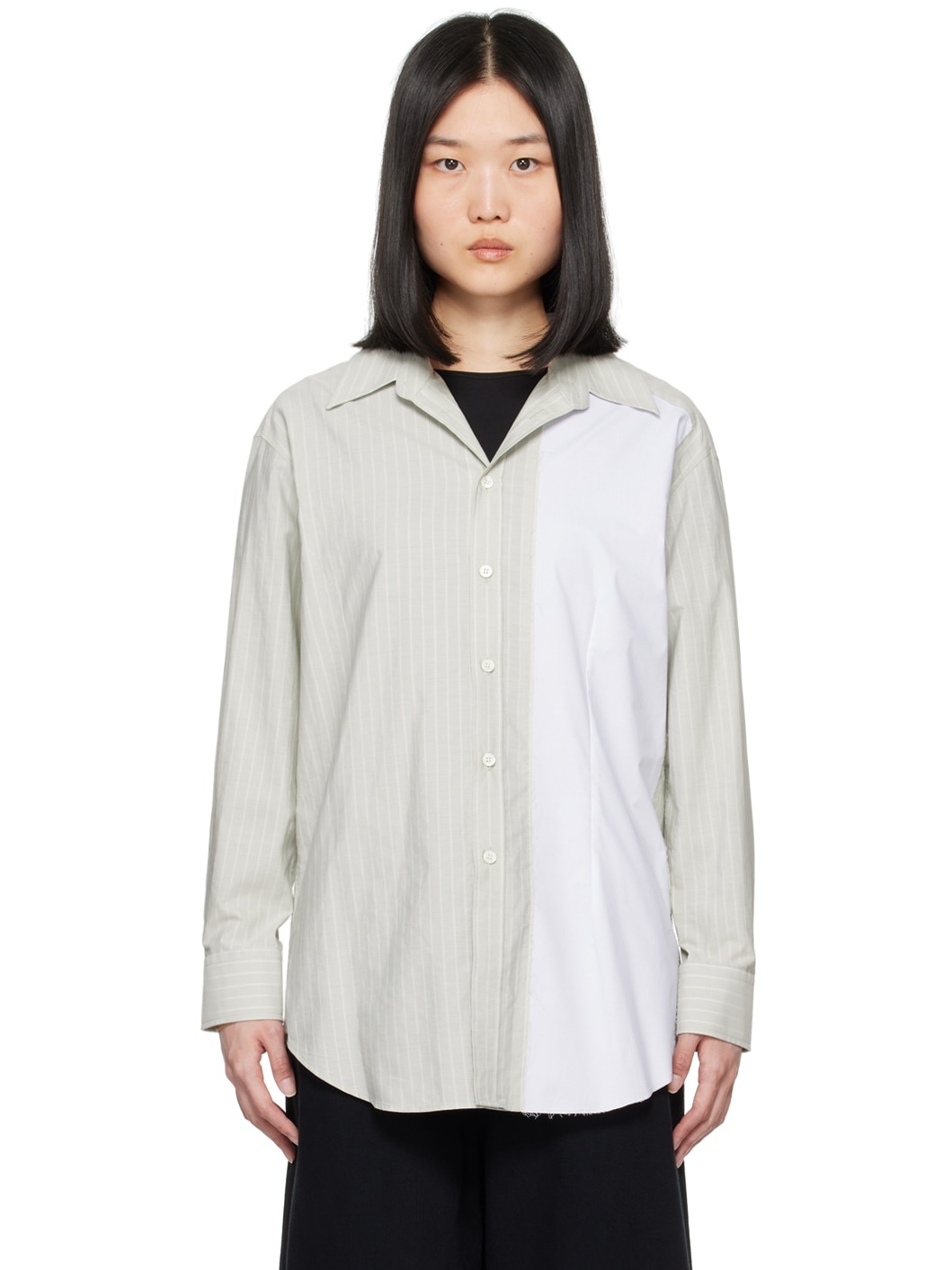 Gray Striped Shirt - 1