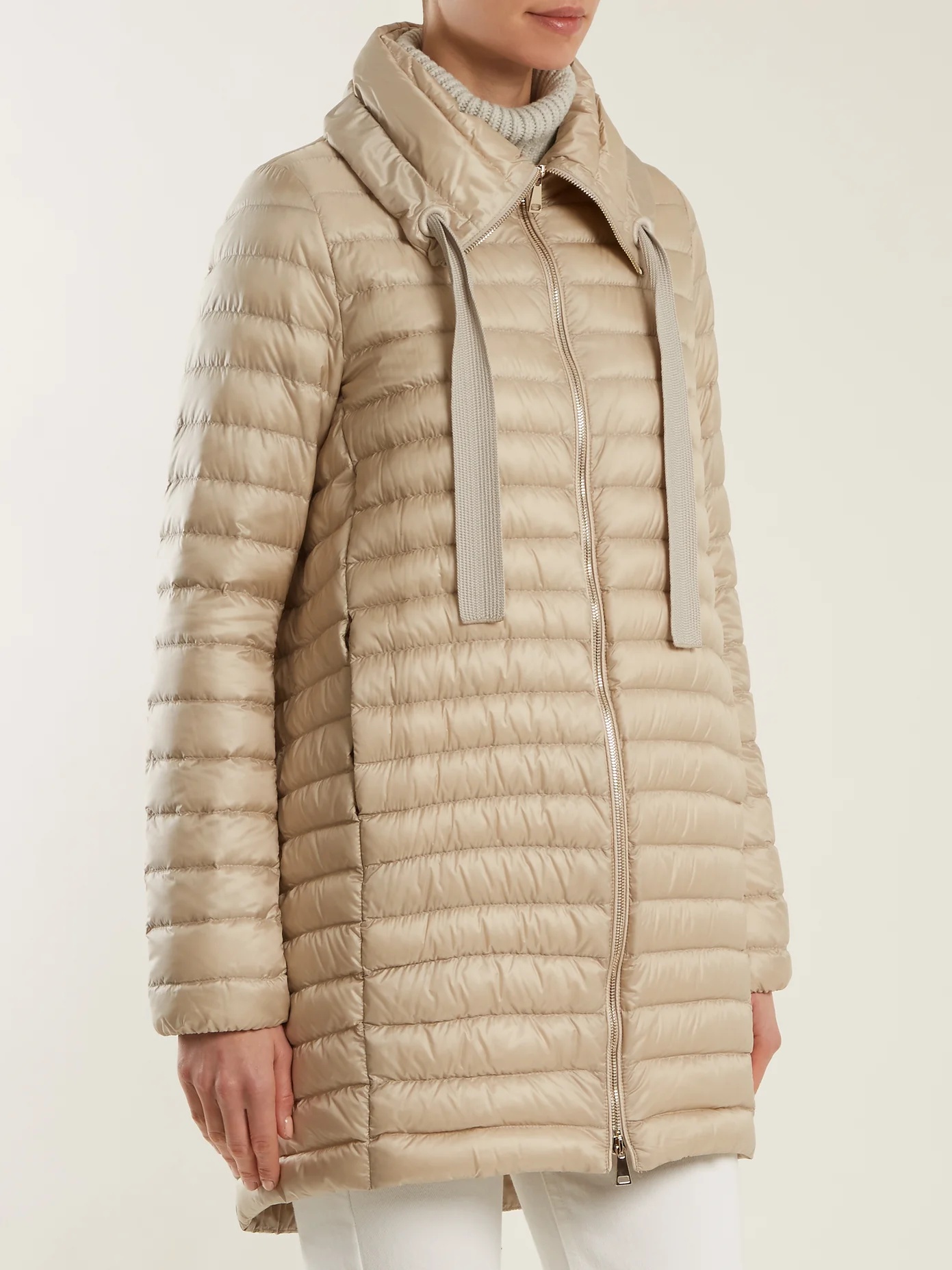 Citrinelle funnel-neck quilted coat - 4