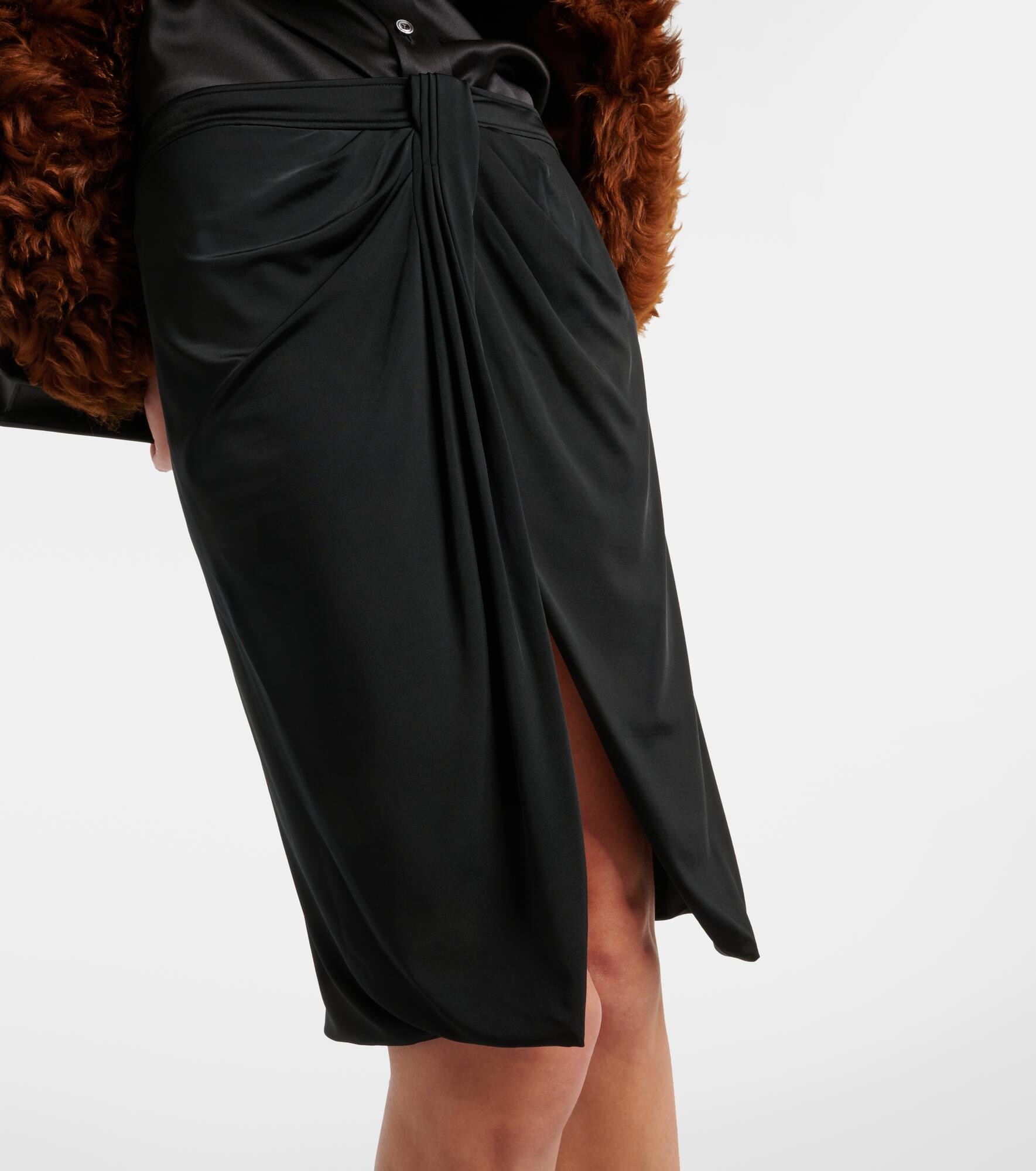 Draped jersey midi skirt - 5