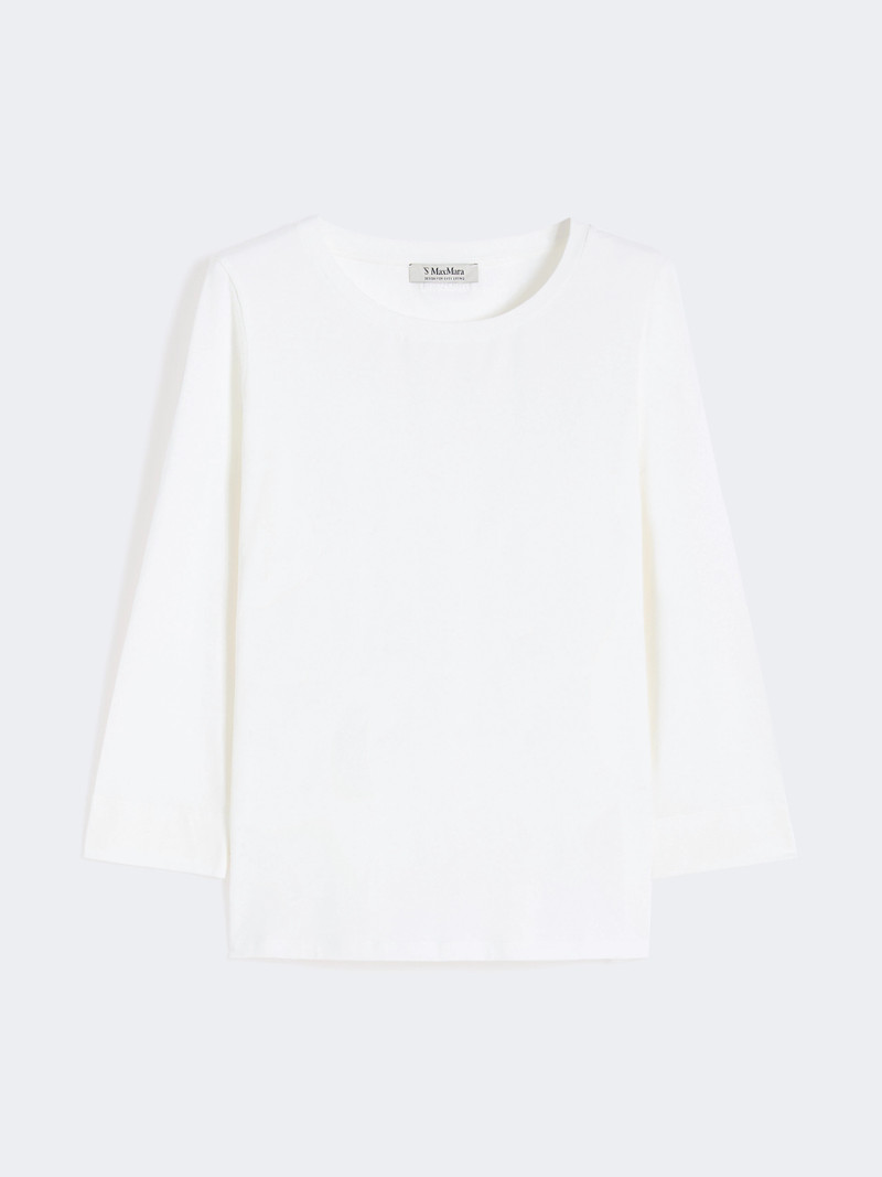 DURATA Cotton knit T-shirt - WHITE 1