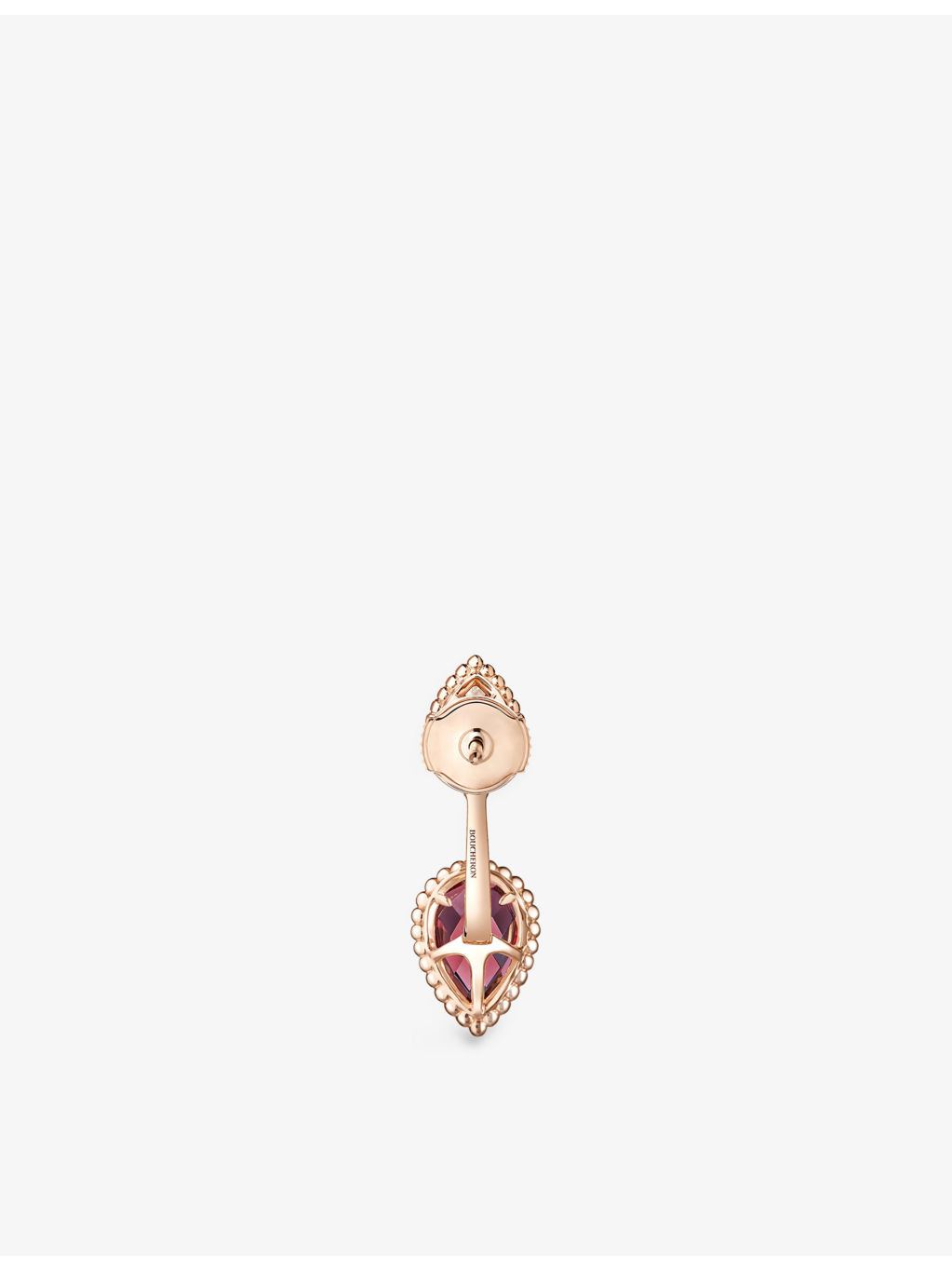 Serpent Bohème 18ct rose-gold, 0.17ct diamond and 2.20ct rhodolite garnet single earring - 4