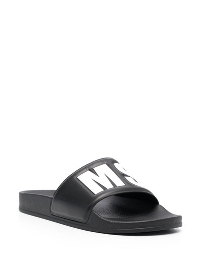 MSGM logo-debossed flat slides outlook