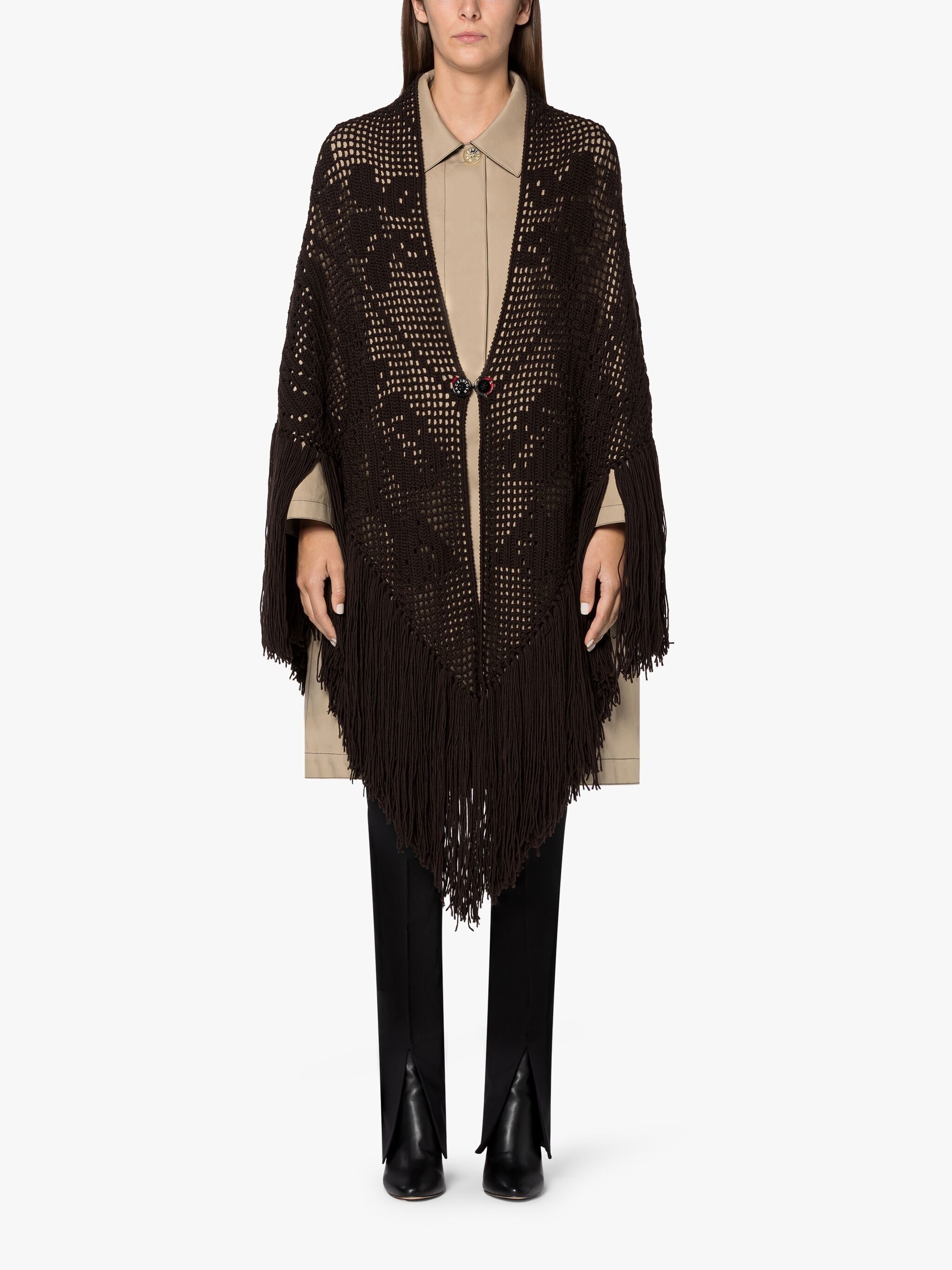 CHIARA IS | EARTH BROWN WOOL SHAWL - 3