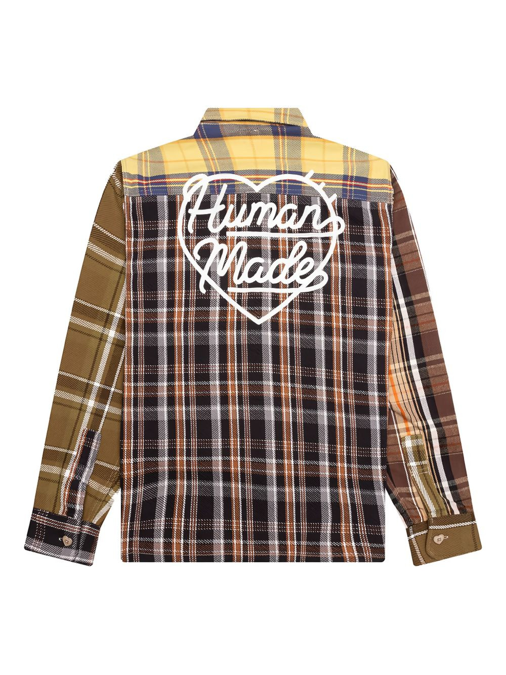 patchwork heart-embroidered shirt - 2