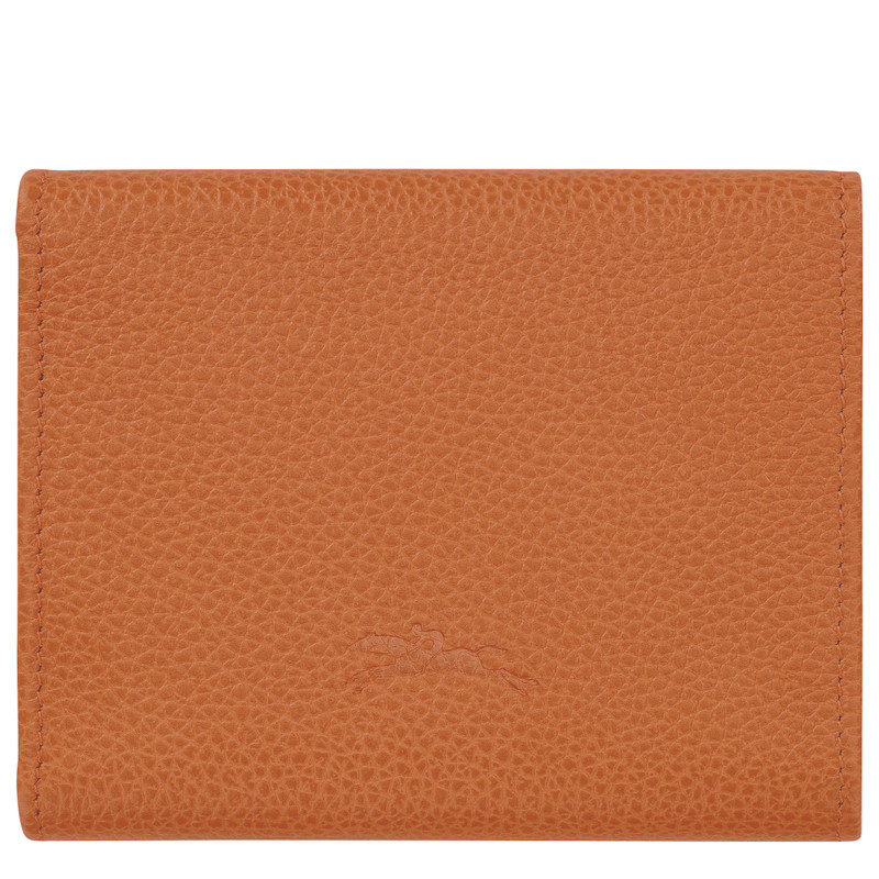Longchamp Le Foulonné Compact wallet Amber - Leather outlook