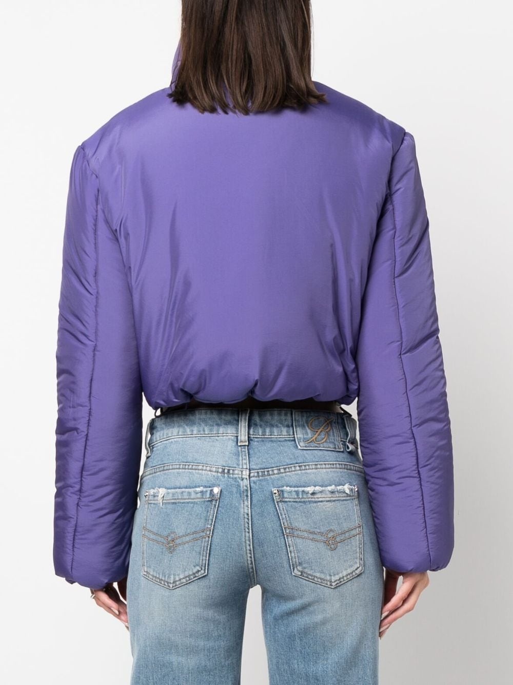 funnel-neck cropped puffer jacket - 4