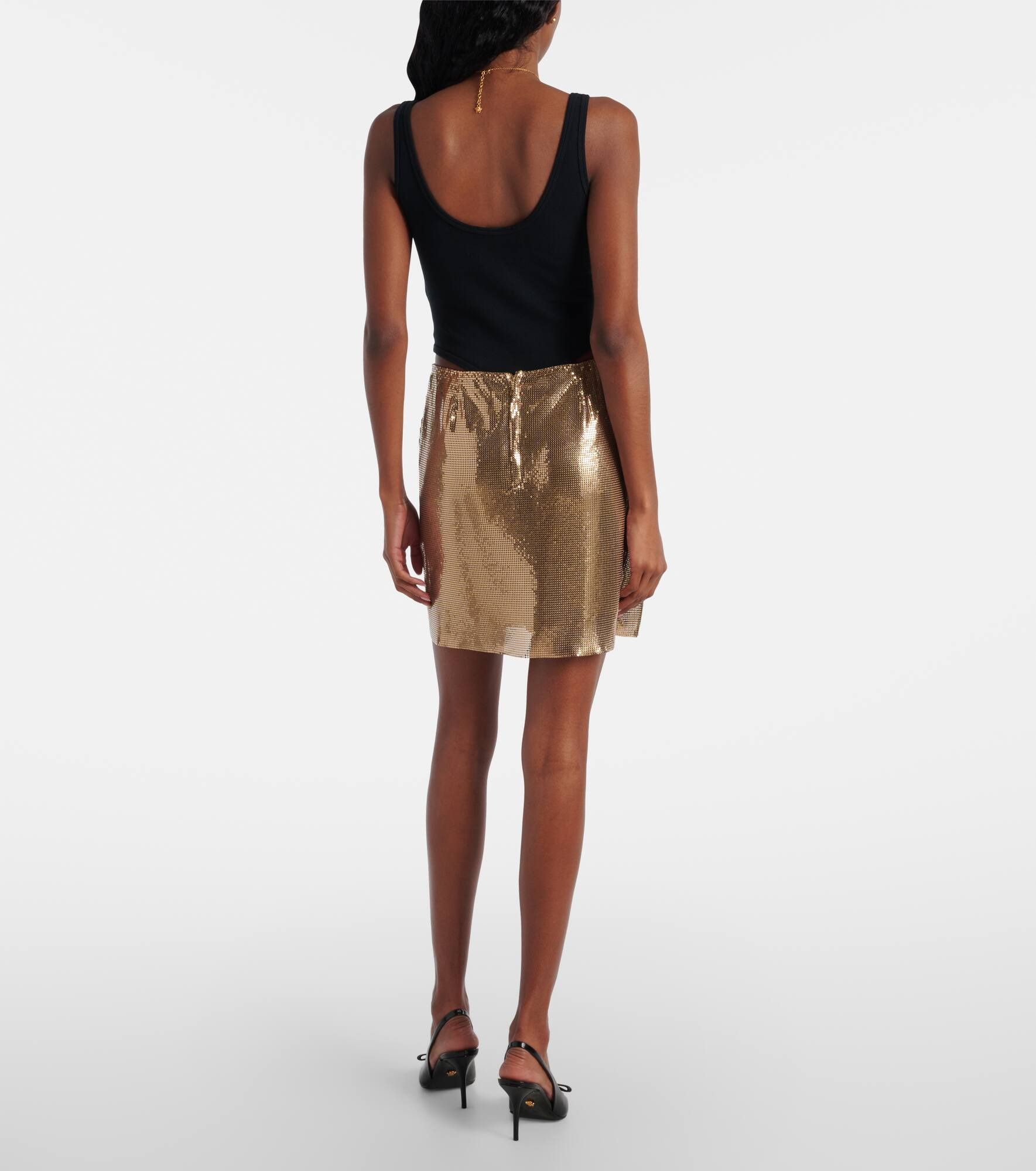 Metallic mesh miniskirt - 3