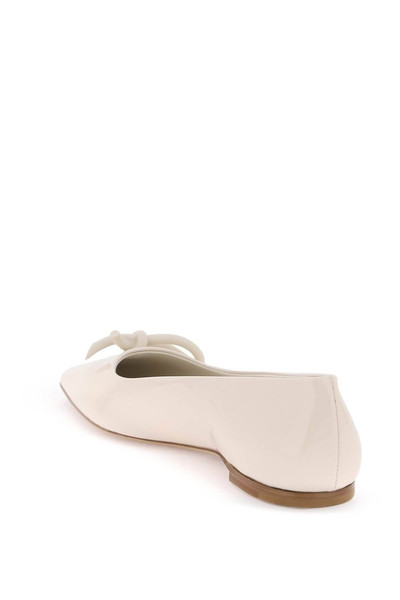 FERRAGAMO PATENT LEATHER BALLET FLATS WITH ASYMMETRICAL BOW outlook