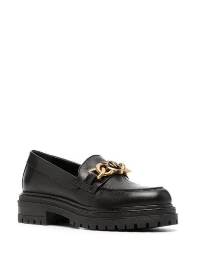 PINKO chain-detail leather loafers outlook