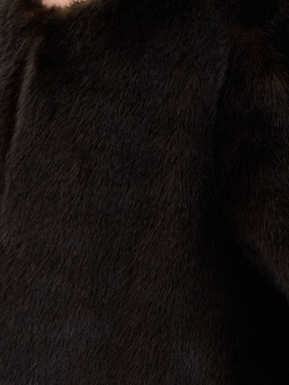 three-quarter-sleeve faux-fur coat - 5