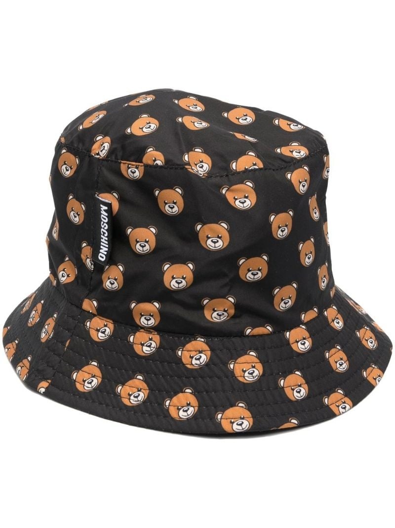 teddy-bear print bucket-hat - 1