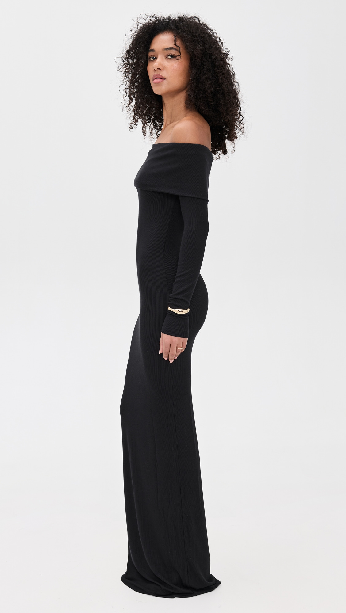 Long Sleeve Off Shoulder Maxi Dress - 3