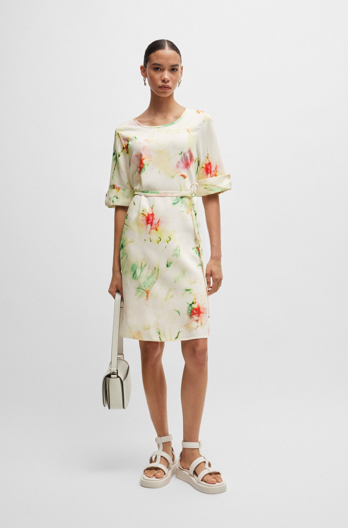 STRETCH-MATERIAL DRESS WITH HARDWARE TRIMS - 2