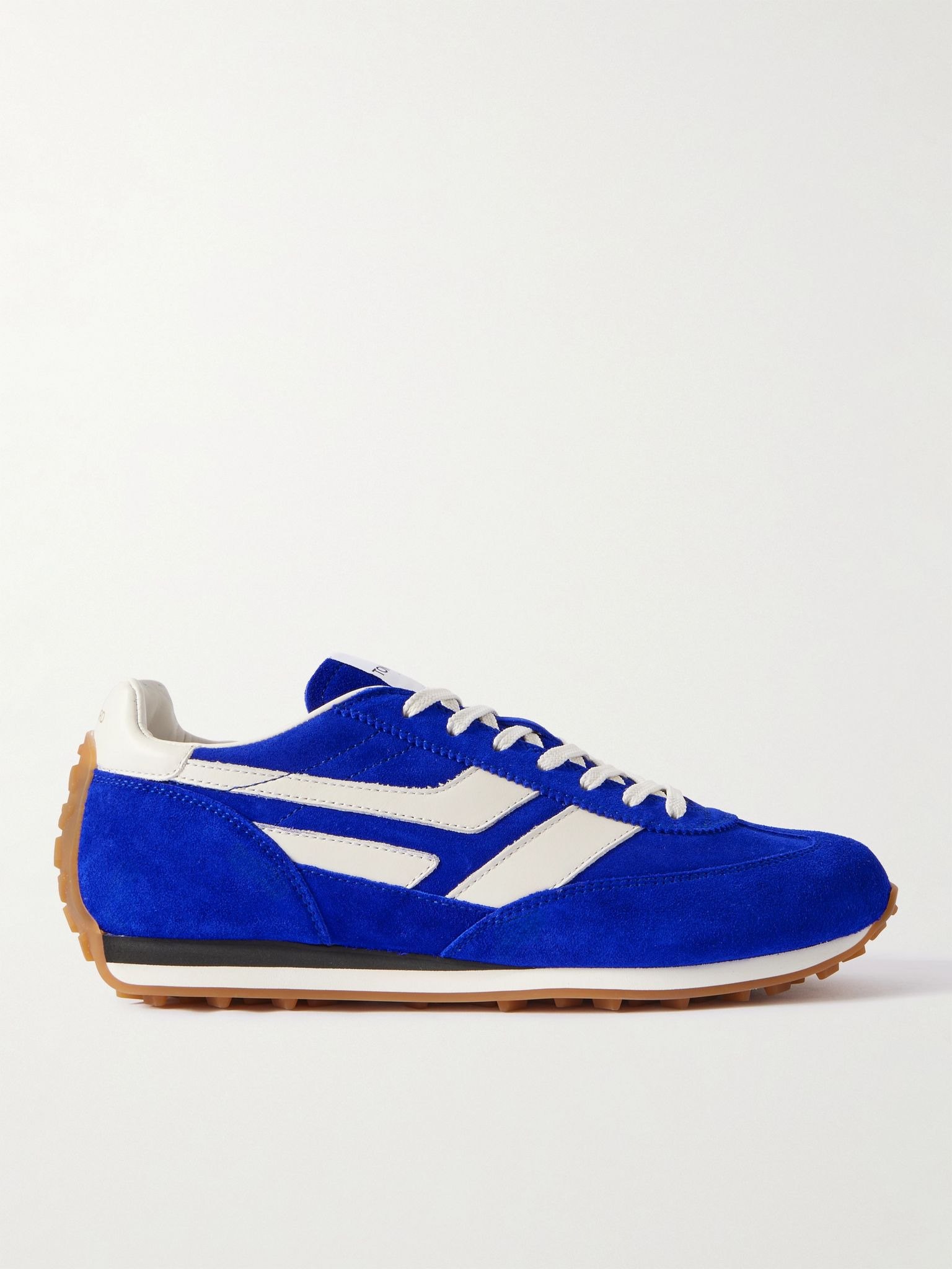 Mick Leather-Trimmed Suede Sneakers Blue - 1