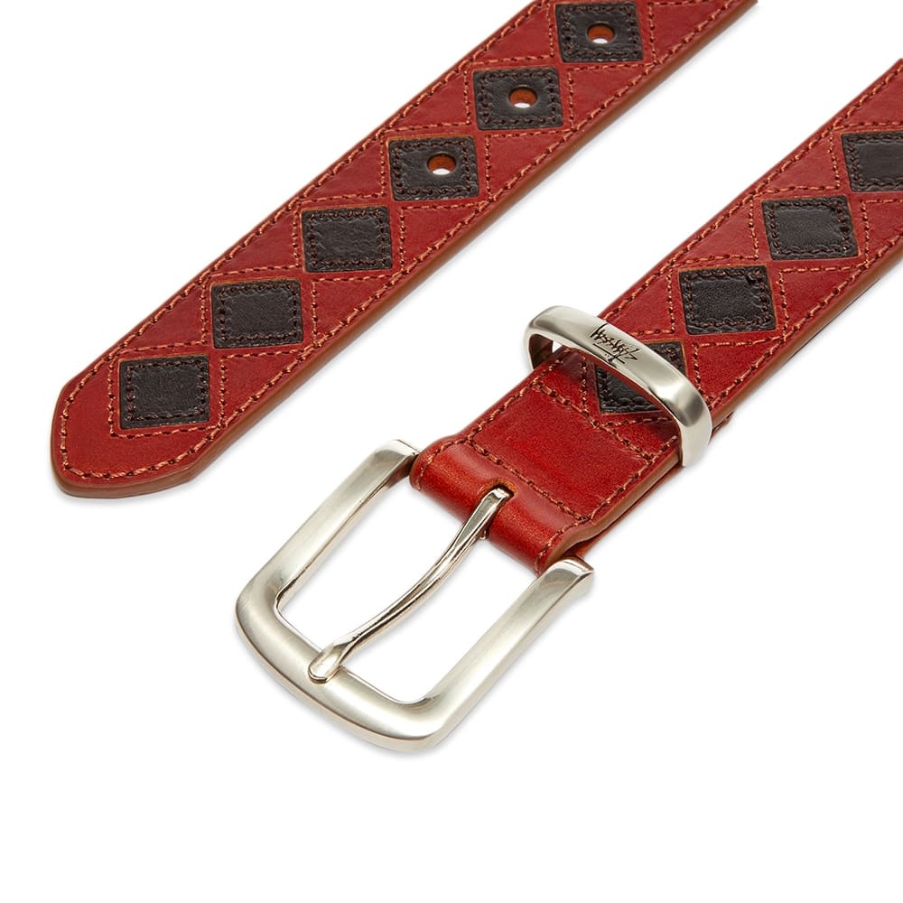 Stussy Argyle Stitch Leather Belt - 2