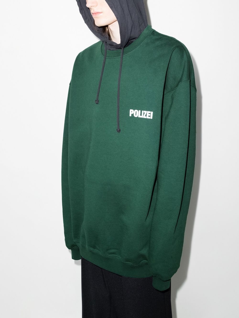 Polizei-print crew neck sweatshirt - 2