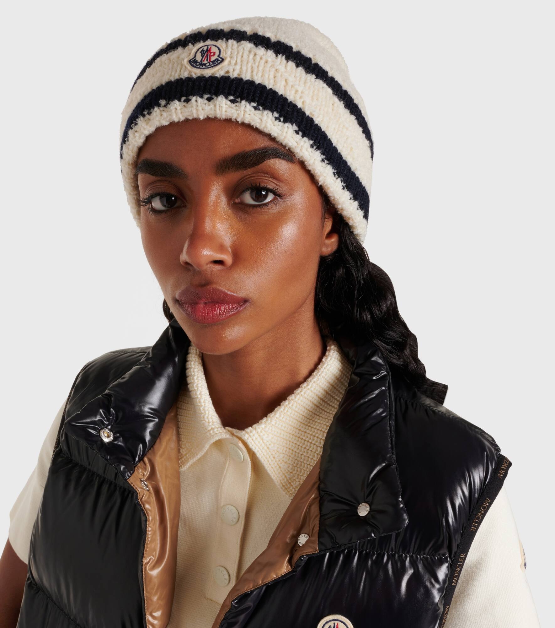 Logo striped wool-blend beanie - 2
