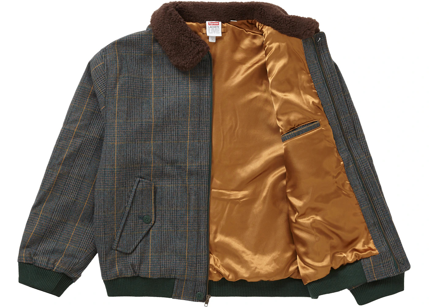 Supreme LACOSTE Wool Bomber Jacket Plaid - 2