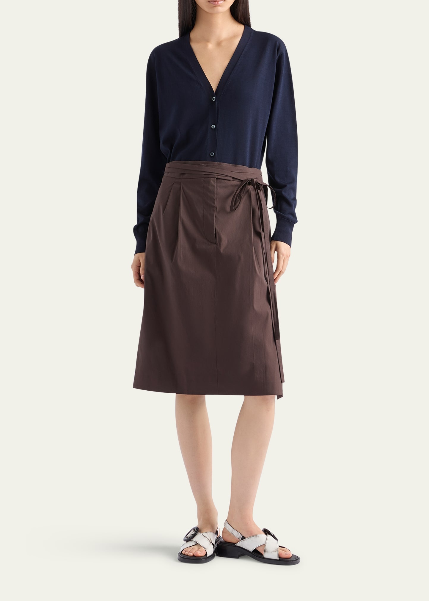 Cotton V-Neck Cardigan - 2