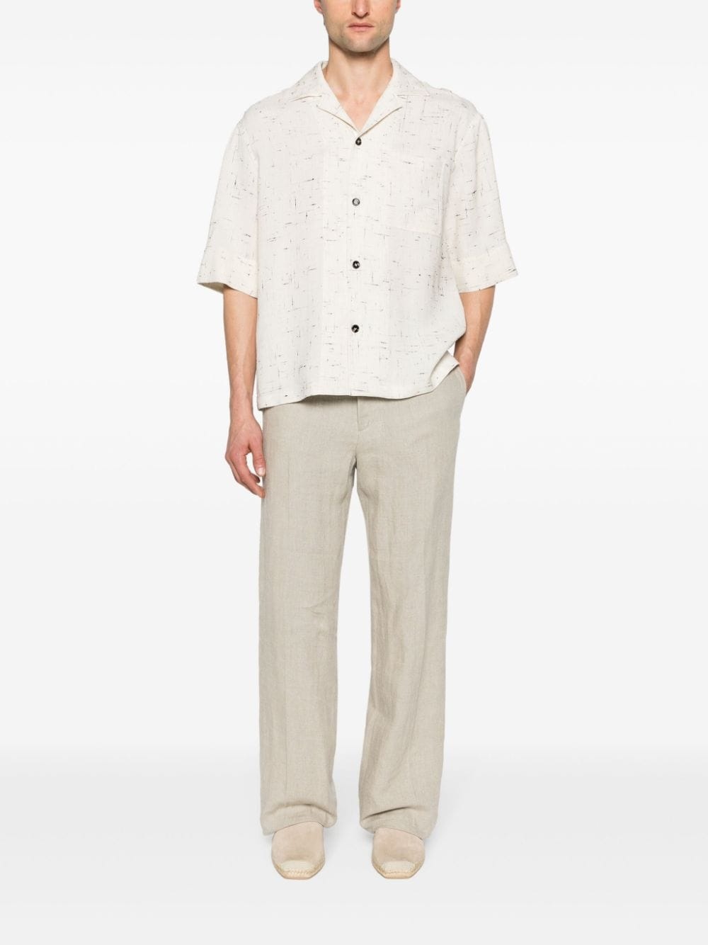 straight linen trousers - 2