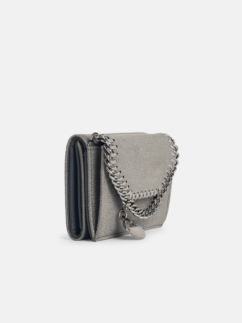 Stella McCartney 'FALABELLA TRI FOLD' WALLET IN 'SHAGGY DEER' GREY outlook