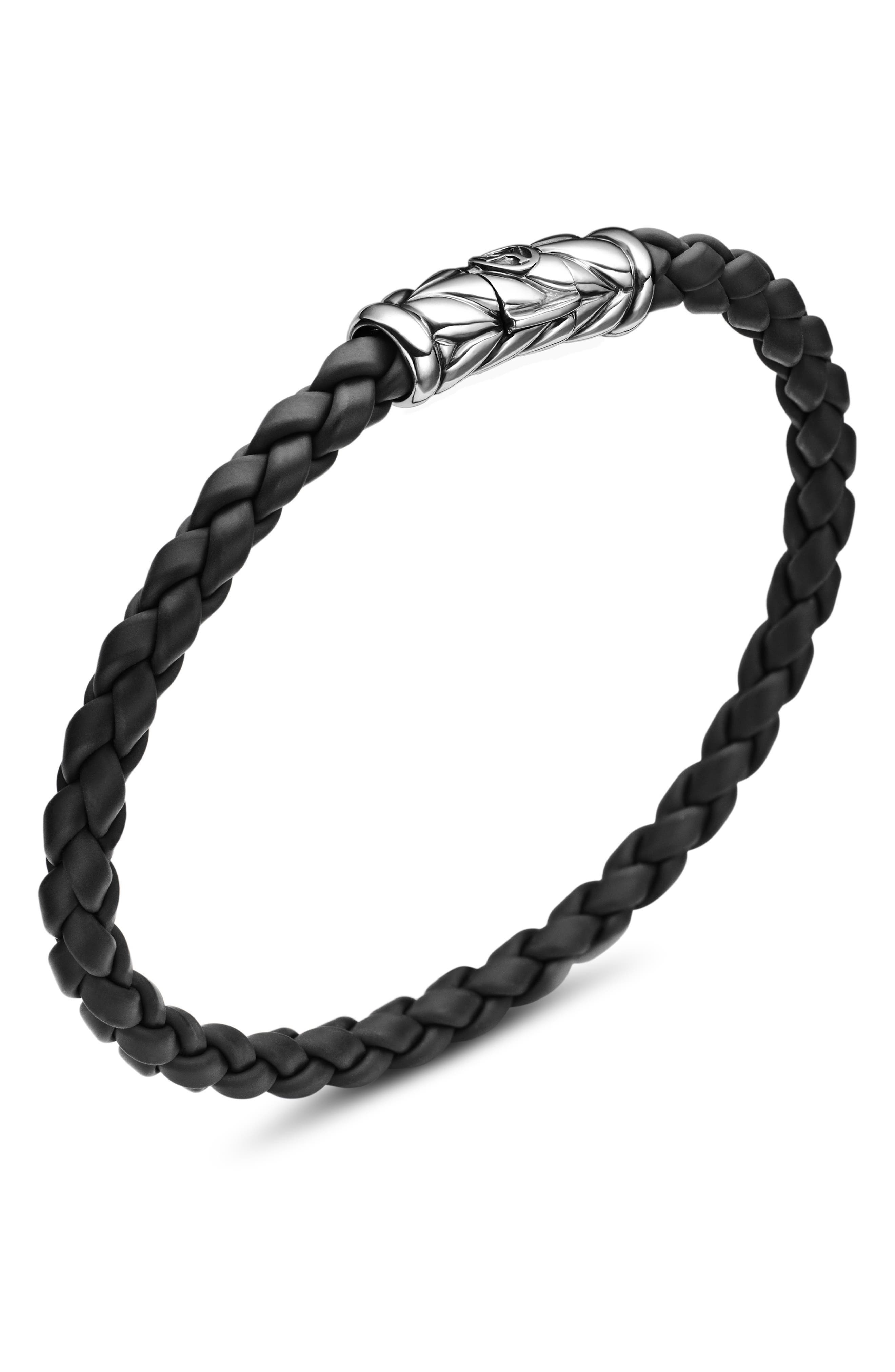 David Yurman Chevron Braided Rubber Bracelet in Black at Nordstrom - 3