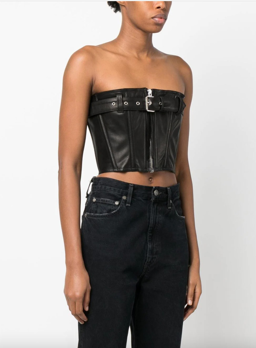 Leather Belted Corset Top - 2