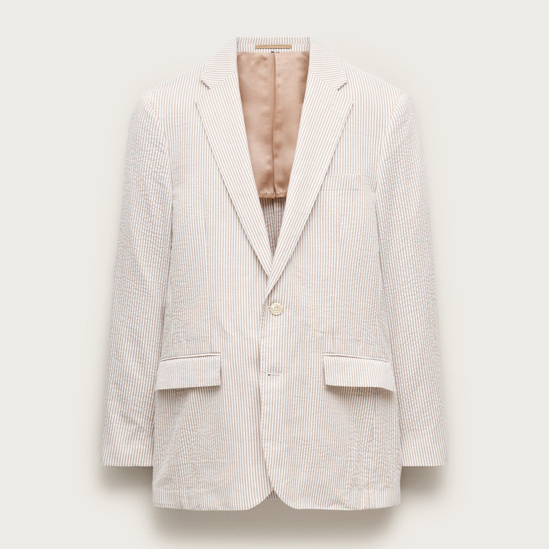 Ludlow Slim-fit suit jacket in cotton seersucker 1