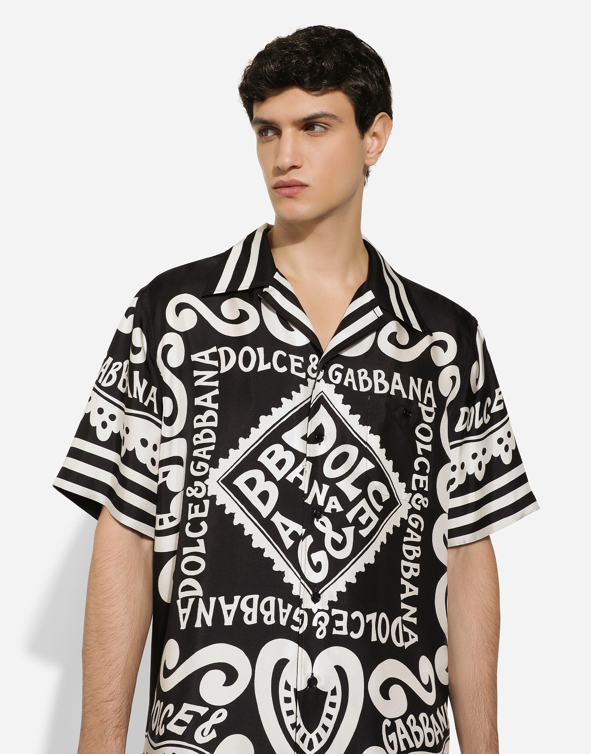 Dolce & Gabbana Marina-print silk Hawaii shirt | REVERSIBLE
