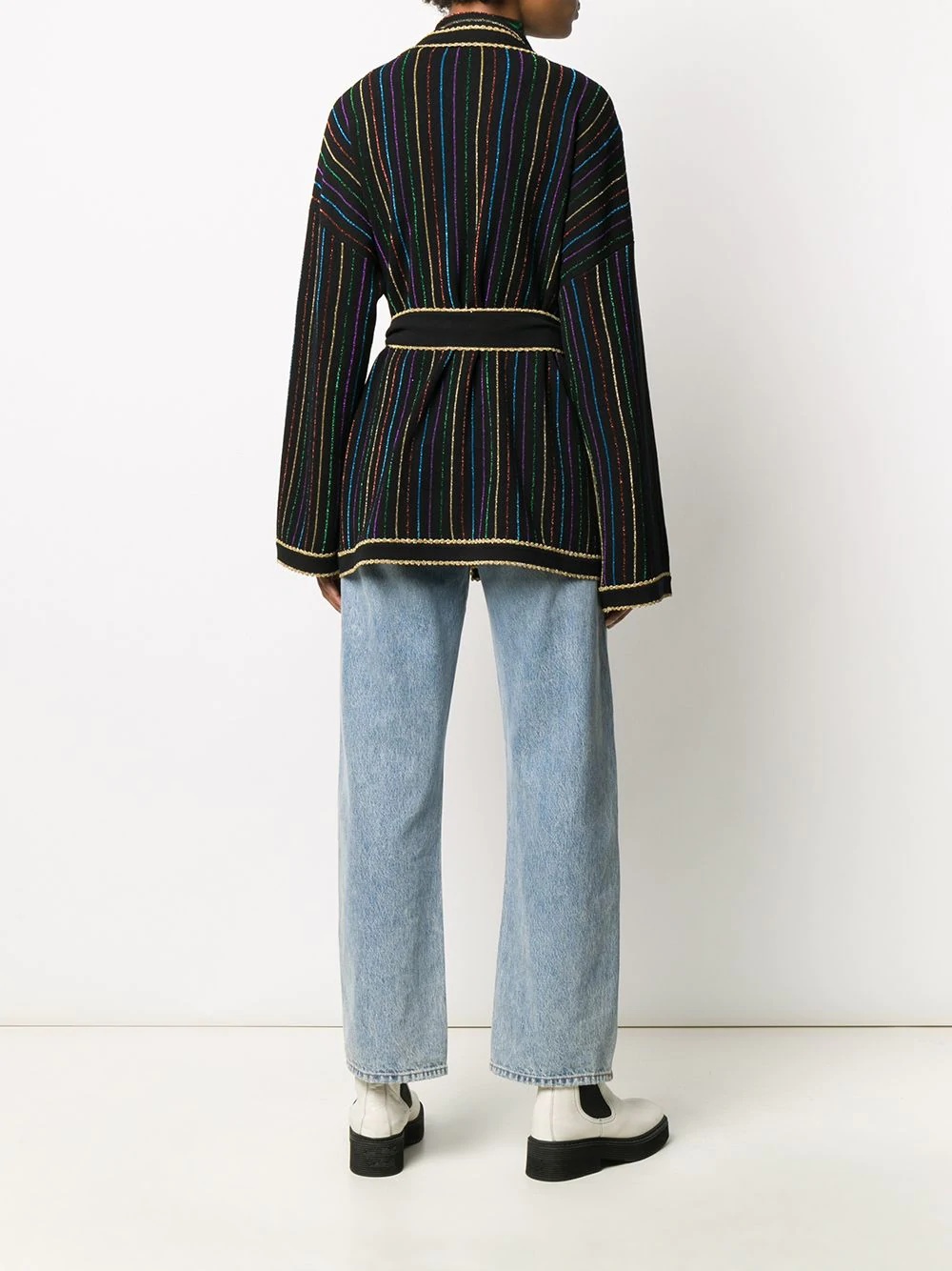 metallic stripe cardi-coat - 4