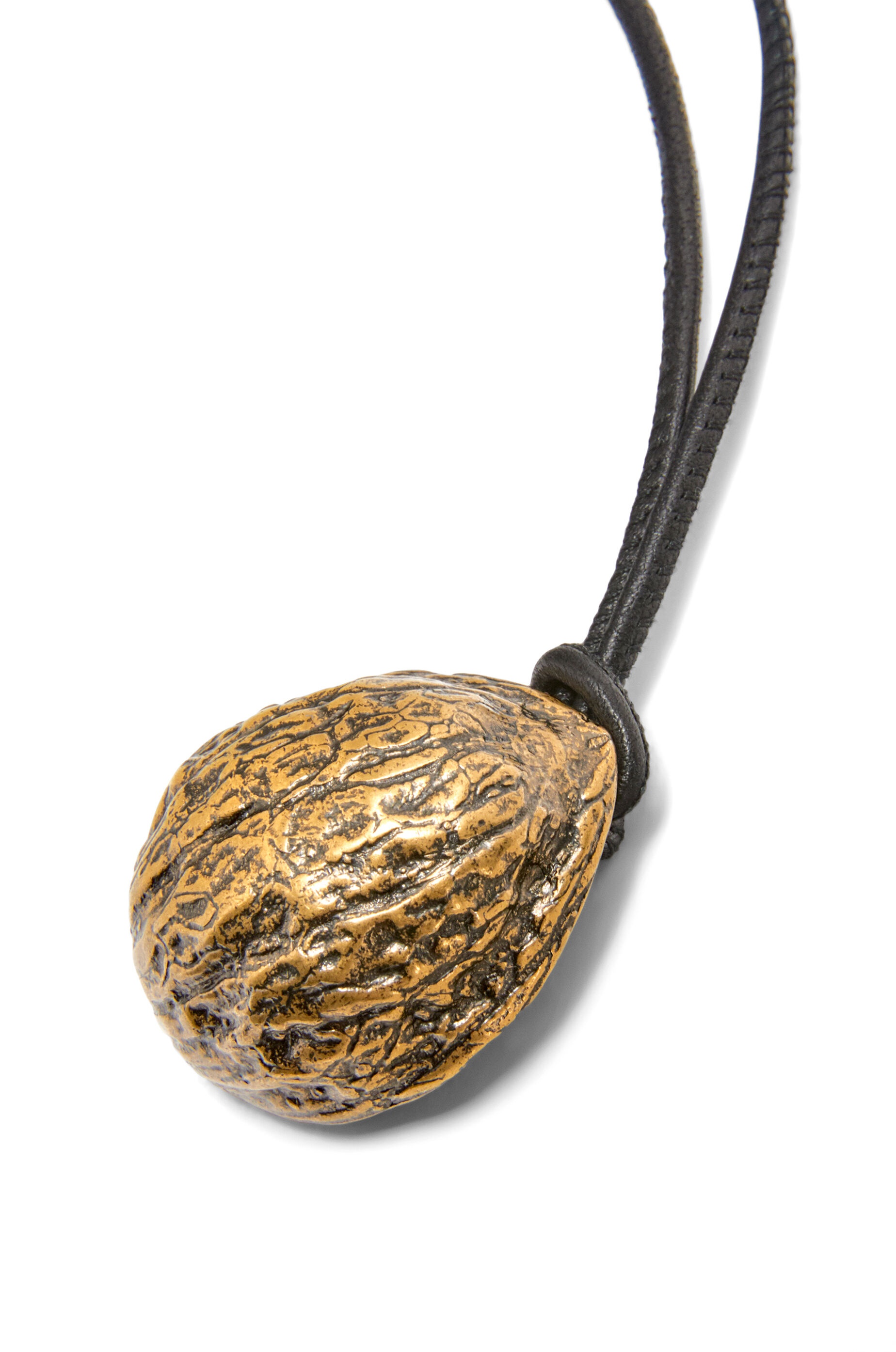 Walnut pendant in calfskin and brass - 2