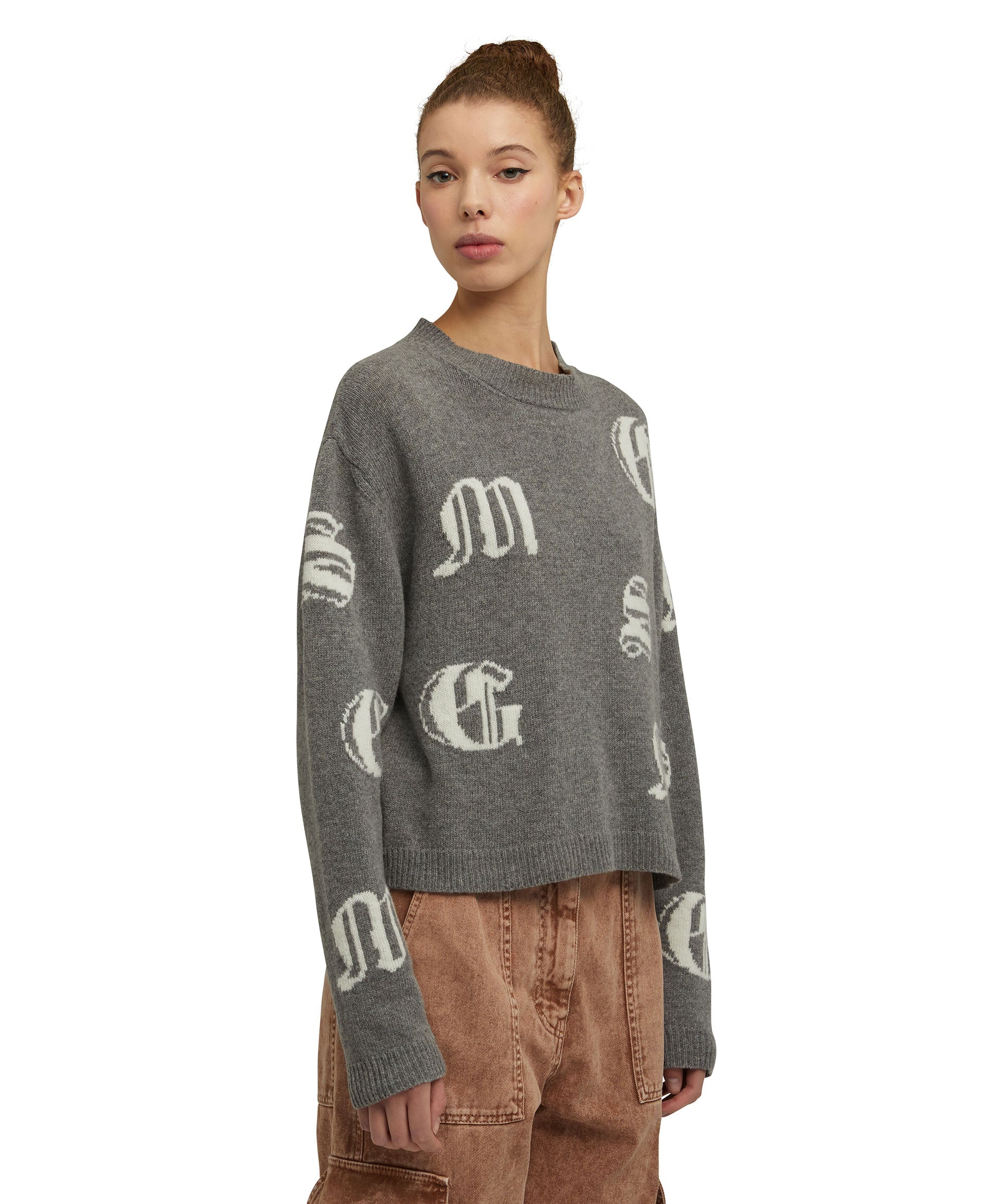 Wool shirt with gothic logo - 3