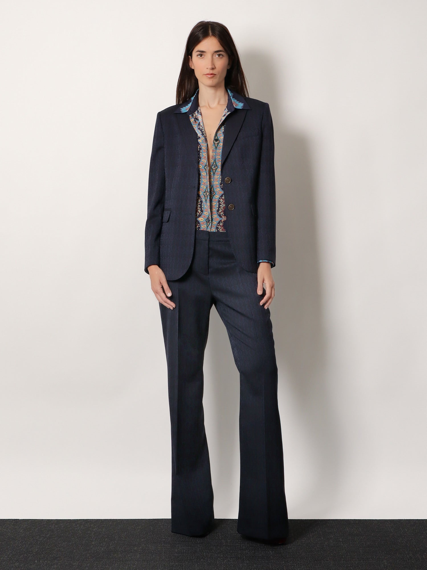 Single-Breasted Wool Blazer With Iconic Pattern - 2