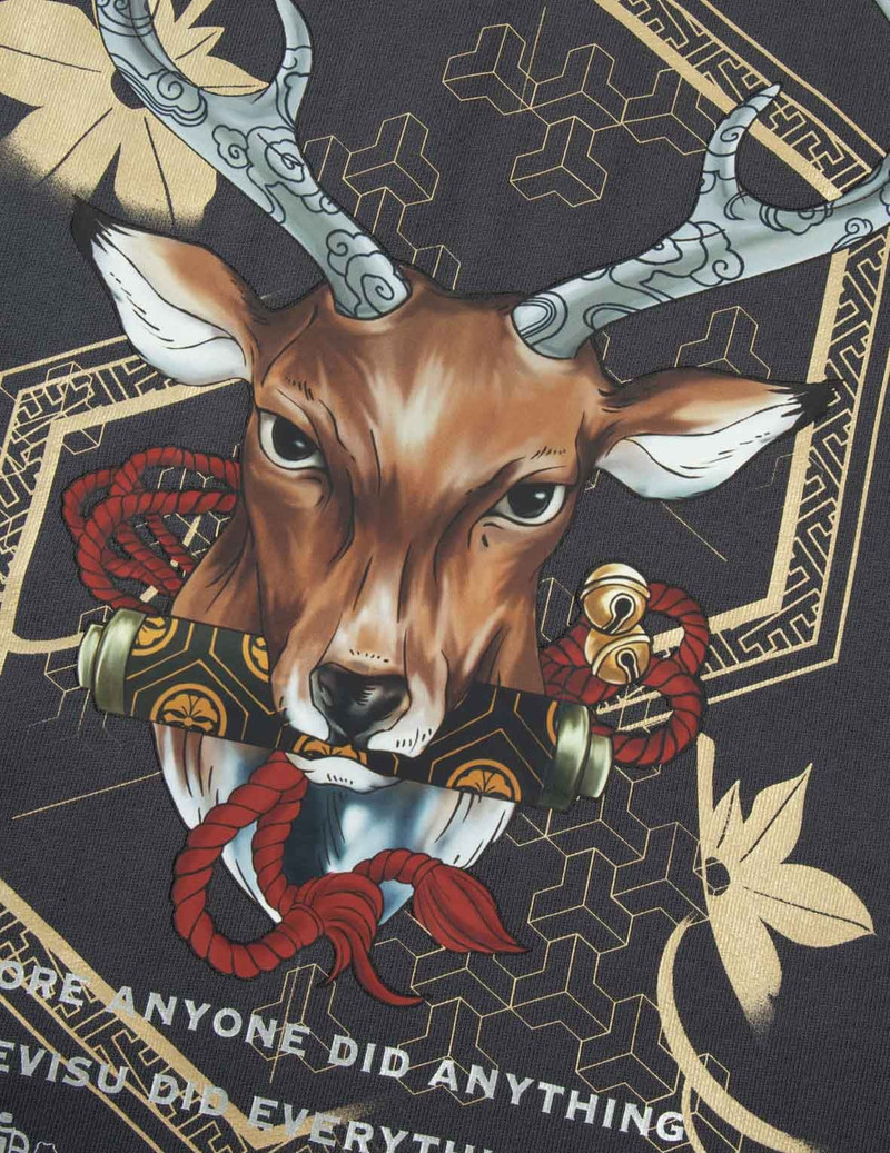 DEER AND CLOUD-PATTERN LOGO PRINT LOOSE FIT SWEATSHIRT 7