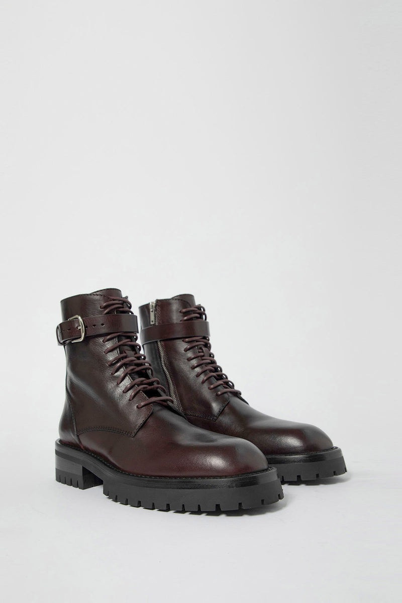Cisse Combat Boots Aubergine 1