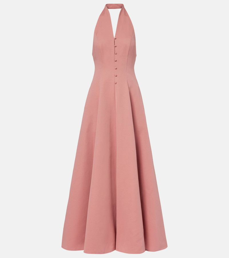 Stella halterneck cotton-blend gown 1