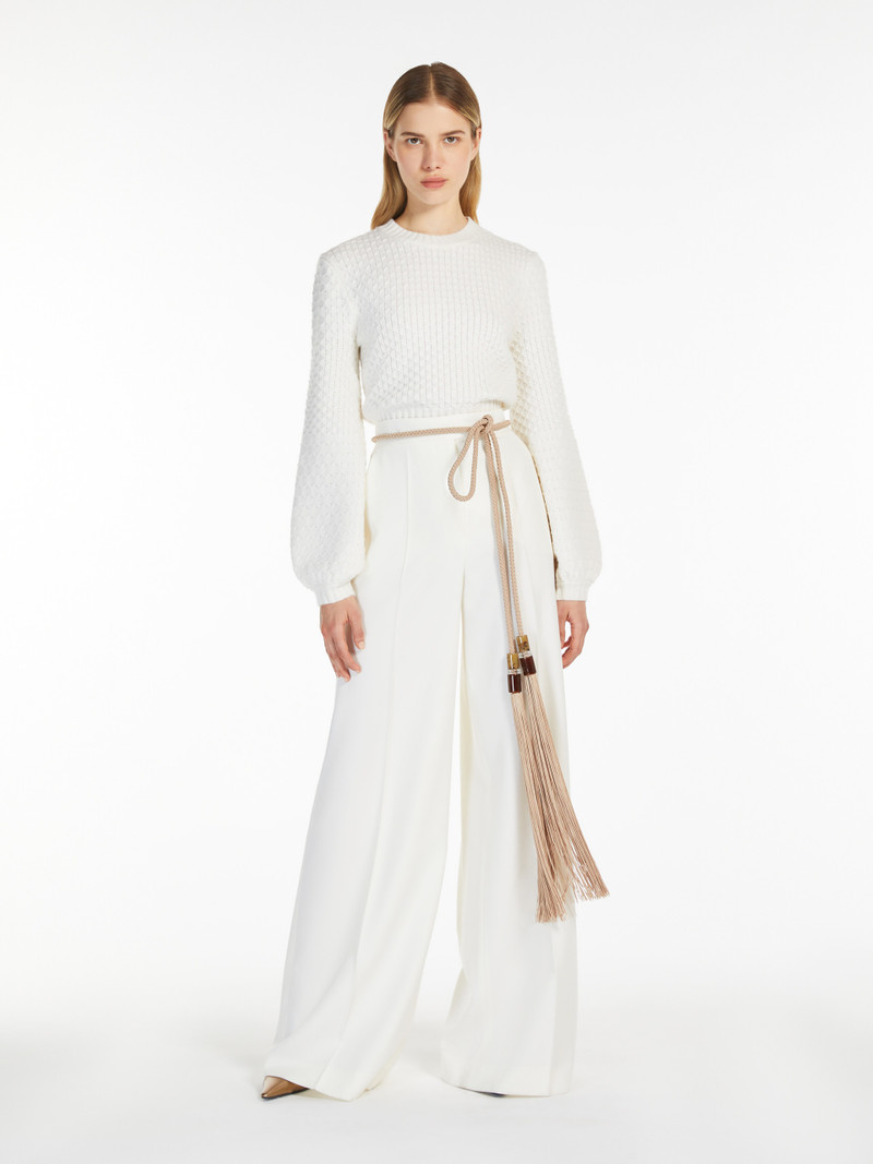 Max Mara ELVIRA Wool and cashmere decorative-stitch knit jumper outlook