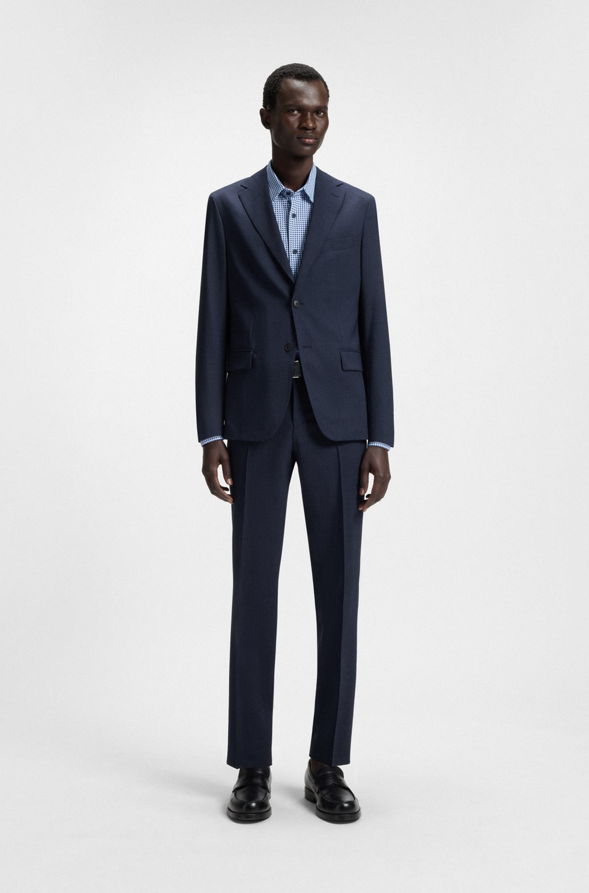 SLIM-FIT SUIT IN PATTERNED STRETCH WOOL - 1